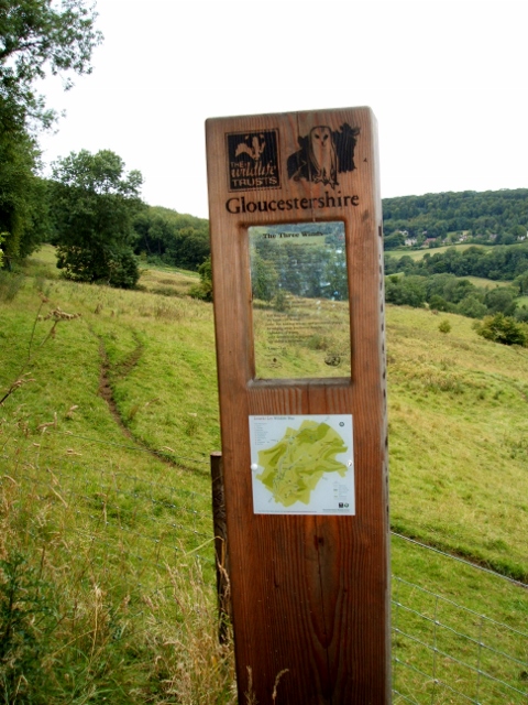 One of the posts on the Laurie Lee Wildlife Way